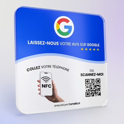 Plaque avis Google NFC + QR Code